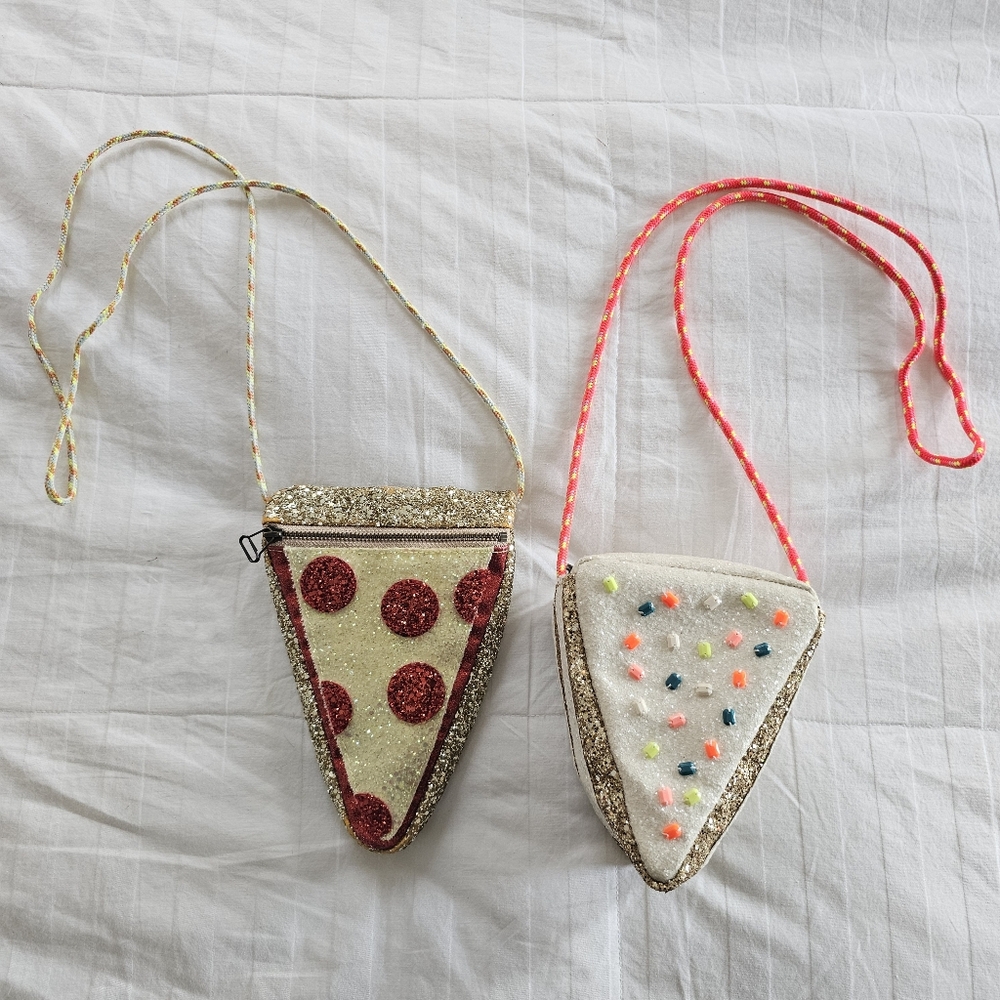 Crewcuts Glitter Pepperoni Pizza & Slice Of Cake Crossbody Bag Bundle